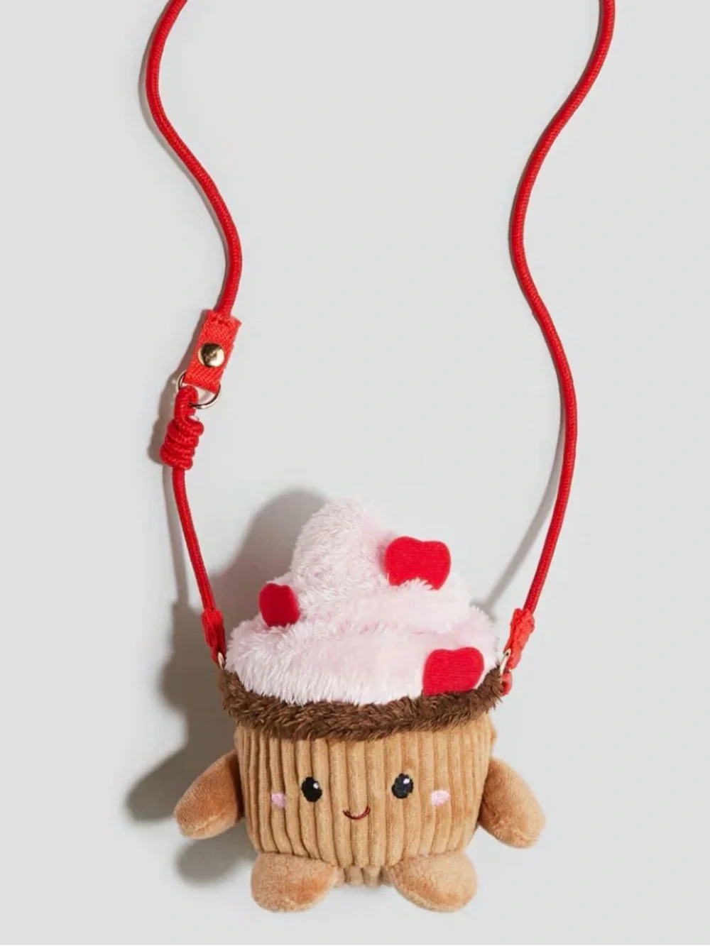 H&M Mini Cupcake Plush Purse Shoulder Bag Pink Red Brown Padded Toy Cute Small